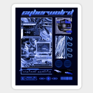 Cybercore World Aesthetic Design Magnet